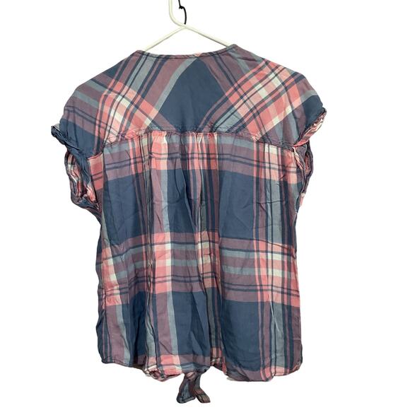 Como Blu Size Large Blouse Plaid - Picture 2 of 9